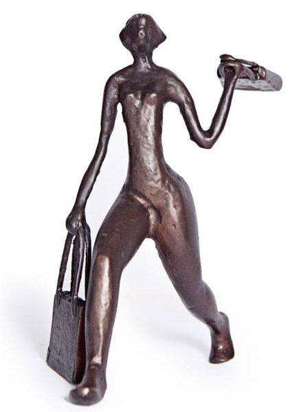 Shopaholic Woman Shopping Sculpture Fun gift for a Shopper